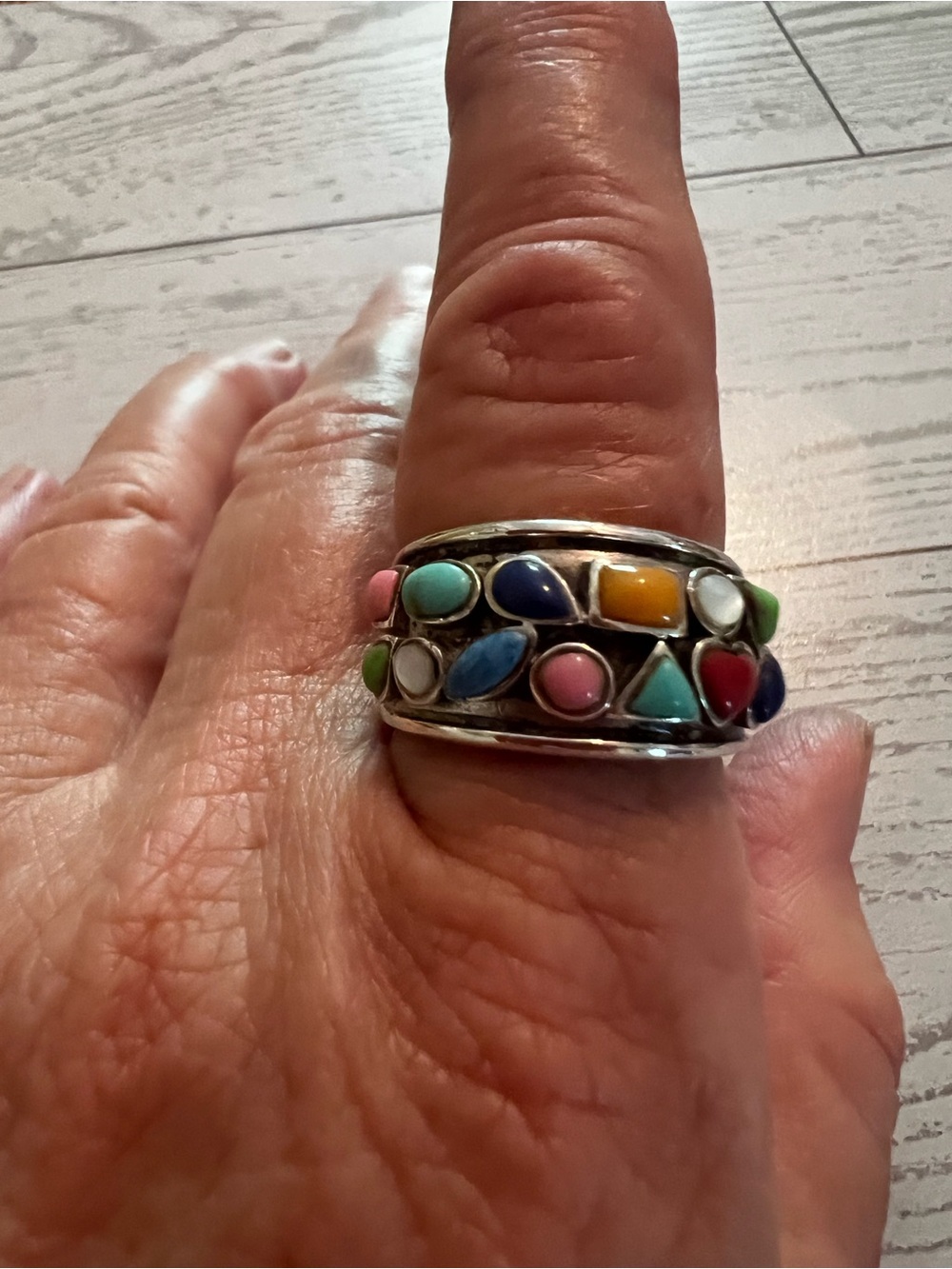 925 Size 8 Ring 13 Stones